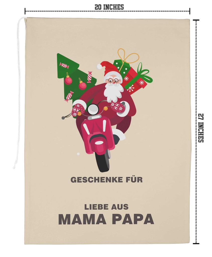 Printtoo Большая холщовая сумка на шнурке, рождественские мешки, подарочный мешок Санты, индивидуальный подарок на вечеринку, 2 шт., 27x20 дюймов