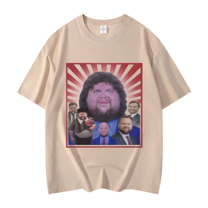 Дж.Д. Вэнс Забавный Мем Графические Футболки Мужская Женская Одежда Мода Y2k Оверсайз Футболка Летние Повседневные Свободные Футболки с Коротким Рукавом