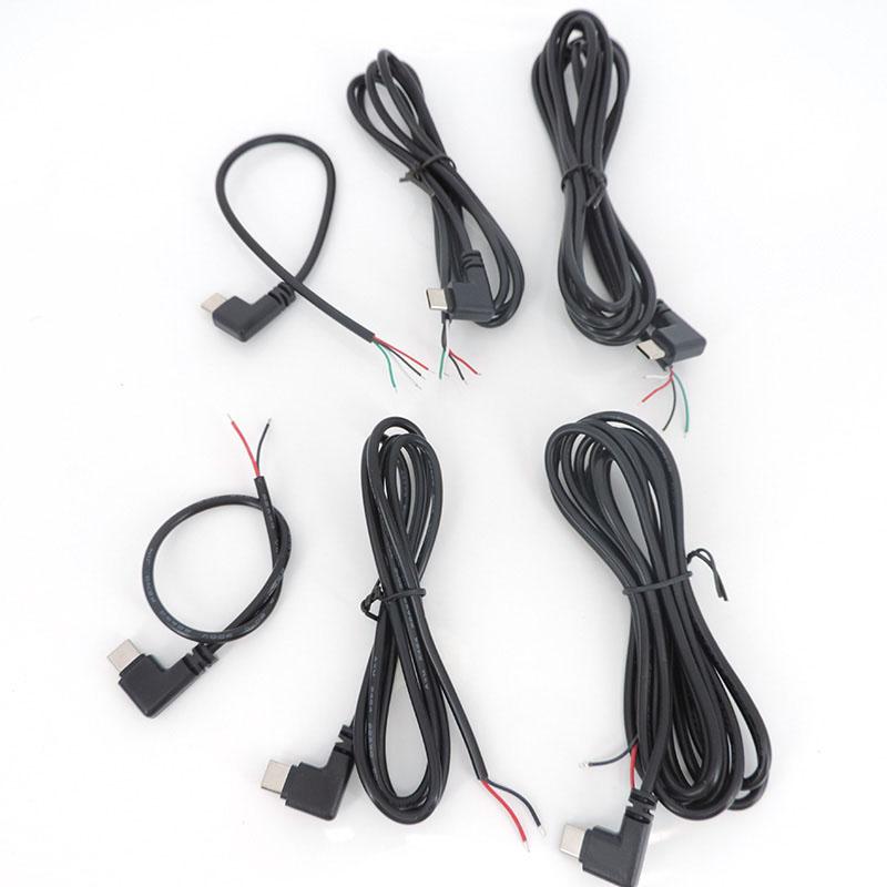 4 шт., 2/4-жильный контактный провод USB 2,0, тип C, мужской, женский, угловой, тип-c, кабельный разъем, прямоугольная вилка, данные для самостоятельного ремонта, зарядный шнур