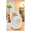 X Large White Tedy Fabric Storage Cylinder Decorative Foldable Armchair Pouf Coffee Table