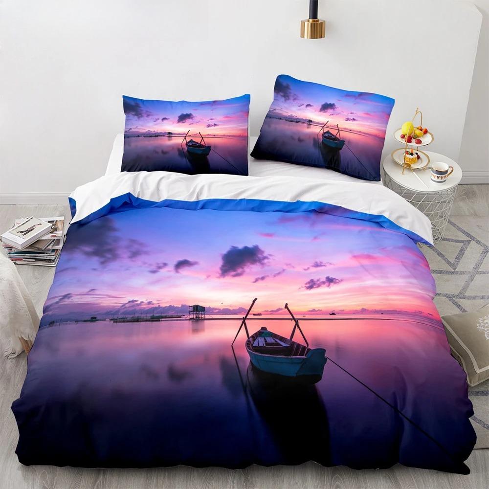 Винтажный пододеяльник с изображением парусника, короля и королевы, комплект постельного белья с изображением океана для подростков и взрослых, с изображением корабля и огня, черный, 2/3 шт., полиэстер, пододеяльник