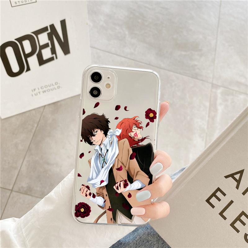 Чехол для телефона Japan Bungo Stray Dogs для iPhone 7 13 12 Mini 8 5 6 6S Plus SE 2020 SE3 2022 11 Pro X XR XS Max, прозрачный чехол