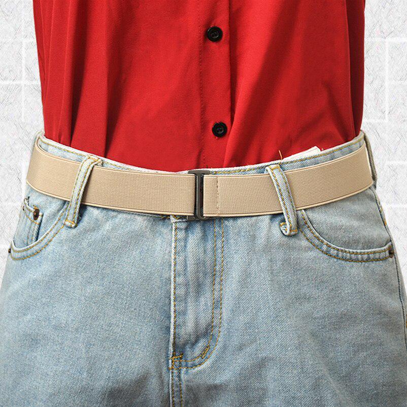Jeans Pant Belt Adjustable Size Flat Buckle Elastic Waist Belt Women Belt No Show Stretch Belt Invisible Belt Slim Elastic Band