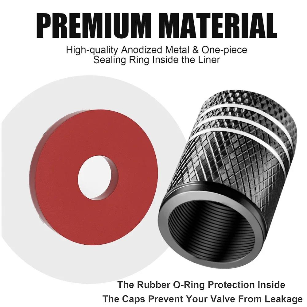 Dustproof Universal Aluminum Valve Stems Caps - 4-Piece Hub Protectors for Car Motorcycle Bicycle Tire Valves Valve Stems 1