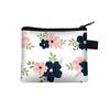 Canvas Coin Purse Floral Plaid Print Zipper Pouch Small Wallet Children Female Key Card Holder Mini Money Bag