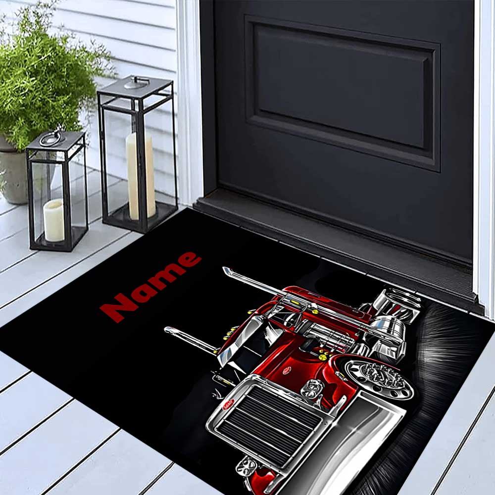 Truck Racing1 Customize your name rug, office chair cushion, home bedroom living room gift.