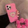 Корейский цветной чехол для телефона с горошком и сердцем для iPhone 17 16 15 13 14 11 12 Pro Max с браслетом, противоударный, мягкая крышка