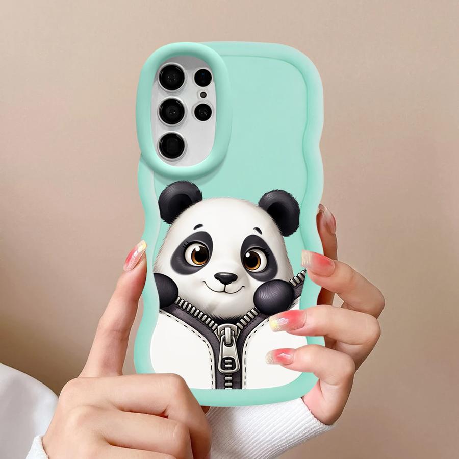Мягкий чехол-бампер с рисунком панды для Samsung Galaxy A26 S21 S25 S24 S22 Ultra S20 FE A25 S23 Plus A54 A35 A34 A36 A55 A24