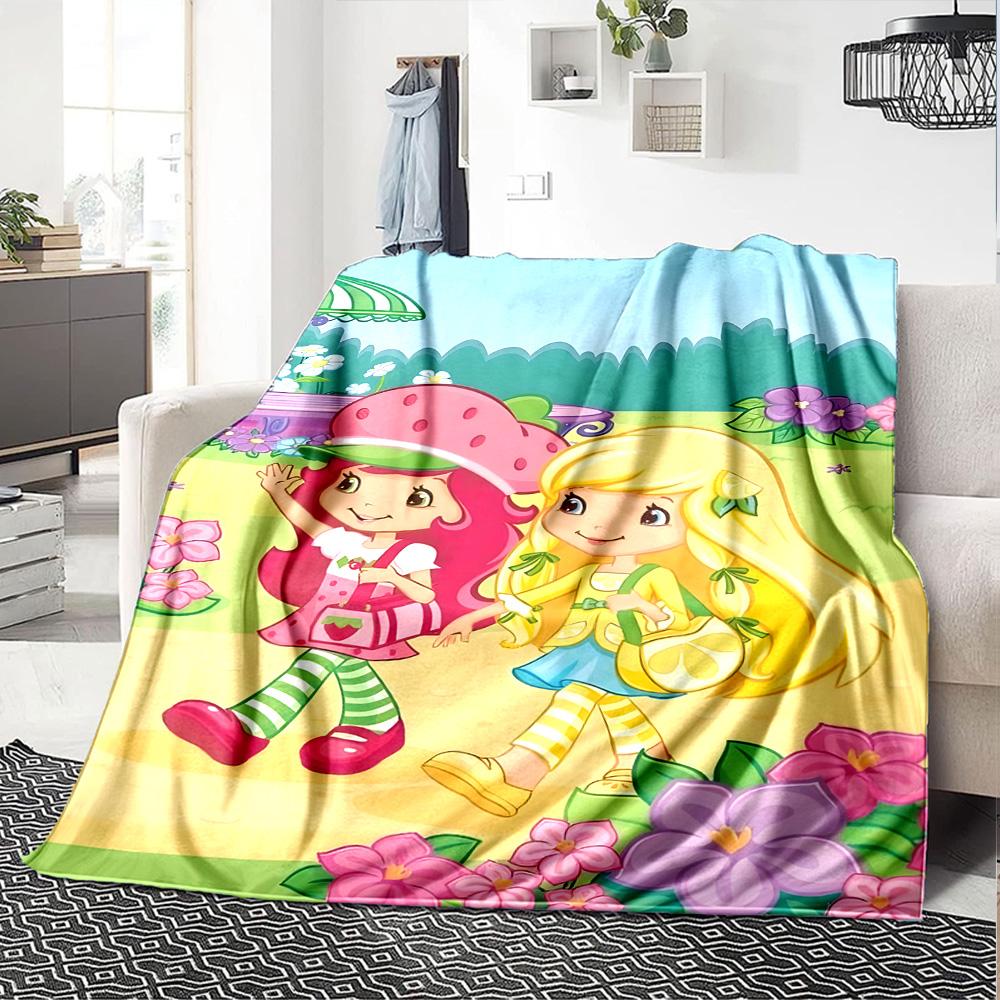 1pc Princess Strawberry6 Blanket, Gift, for Men and Women, Soft Blanket, Good for Sofa Bed Couch Travel, Lightweight Flannel Blanket