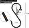 8 Pack S Hooks for Hanging, 3.5 inch Heavy Duty Metal S Hook with Safety Buckle S Shaped Hooks Pot Rack Closet Hooks for Hanging