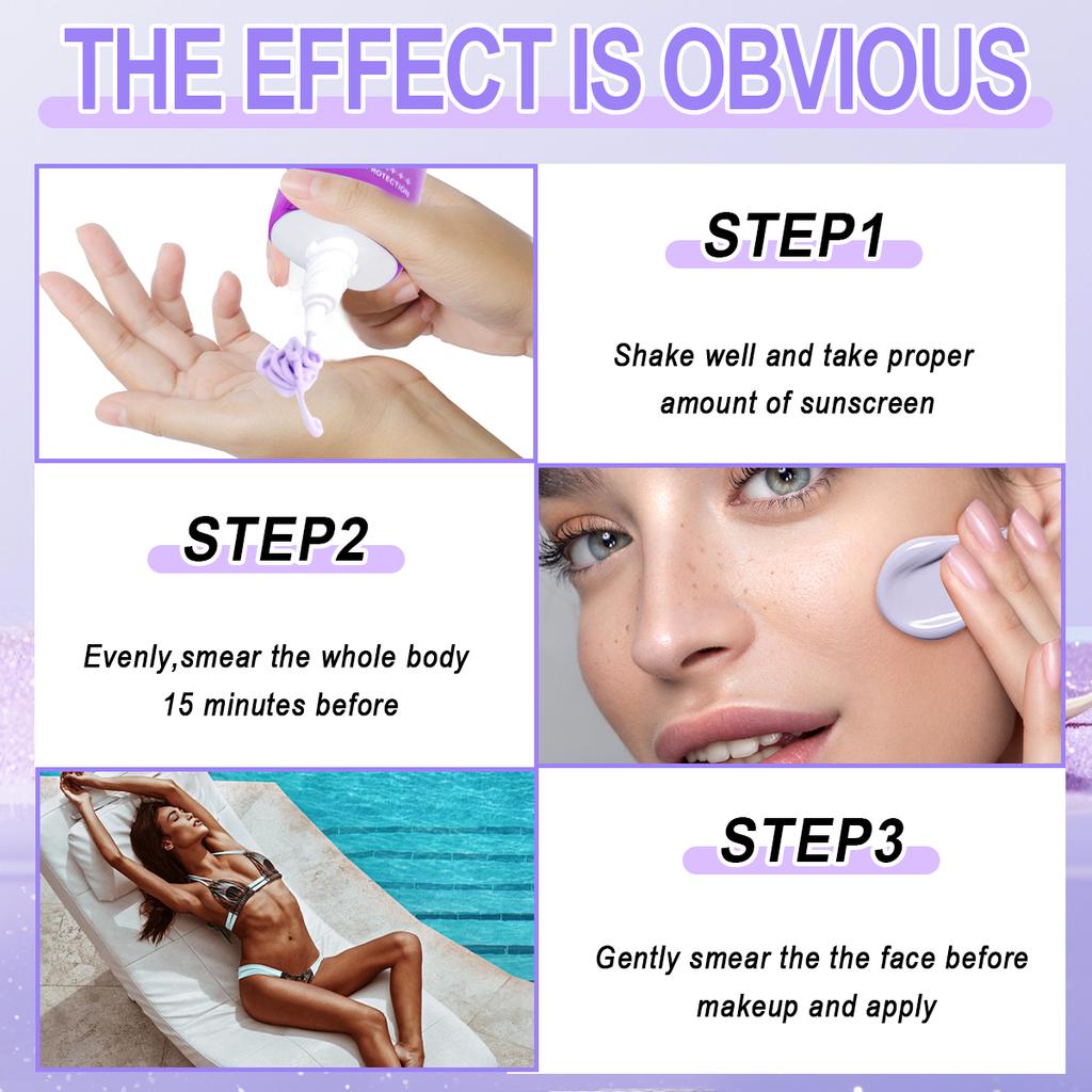 Sunscreen SPF90+++ Whitening Sunblock Face and Body Cream Sunscreen Kid for Oily Skin Waterproof and Sweatproof UV Defense Protection 50g