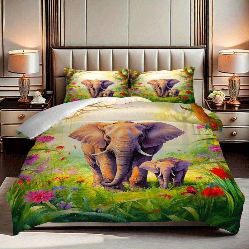 Ground Digital Print Red Rose Butterfly Soft Quilt Cover