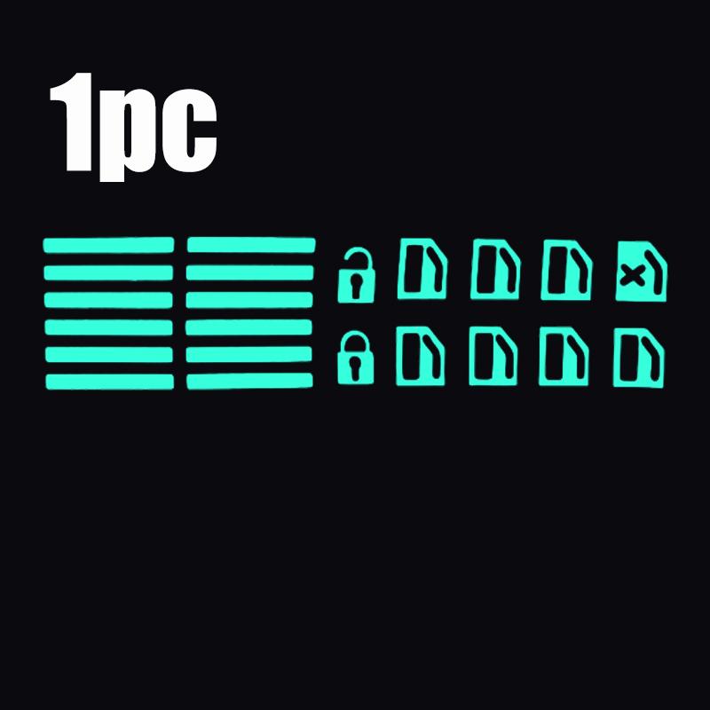 Светящаяся наклейка на кнопку выключателя стеклоподъемника автомобиля, декоративная наклейка на дверь и стеклоподъемник, ночной выключатель безопасности, цветная флуоресцентная наклейка