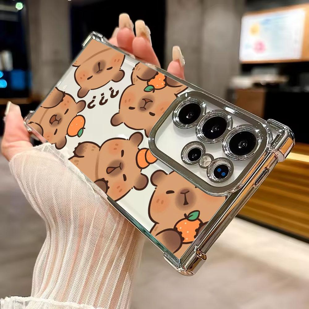 Capybara Cartoon Animal Funda For Samsung S26 Ultra Phone Case For Galaxy S25 FE S26 S24 S23 S22 S21 Ultra S20 Plus Clear Cover