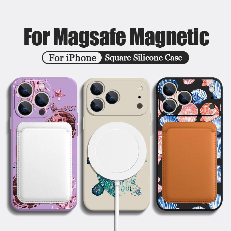 Магнитный Чехол Для Magsafe Для iPhone 17 Pro Max Надпись Принт Черепаха Мягкий Силикон Задняя Крышка Телефона Для iPhone 16 15 14 13 Pro Max 16e 17e