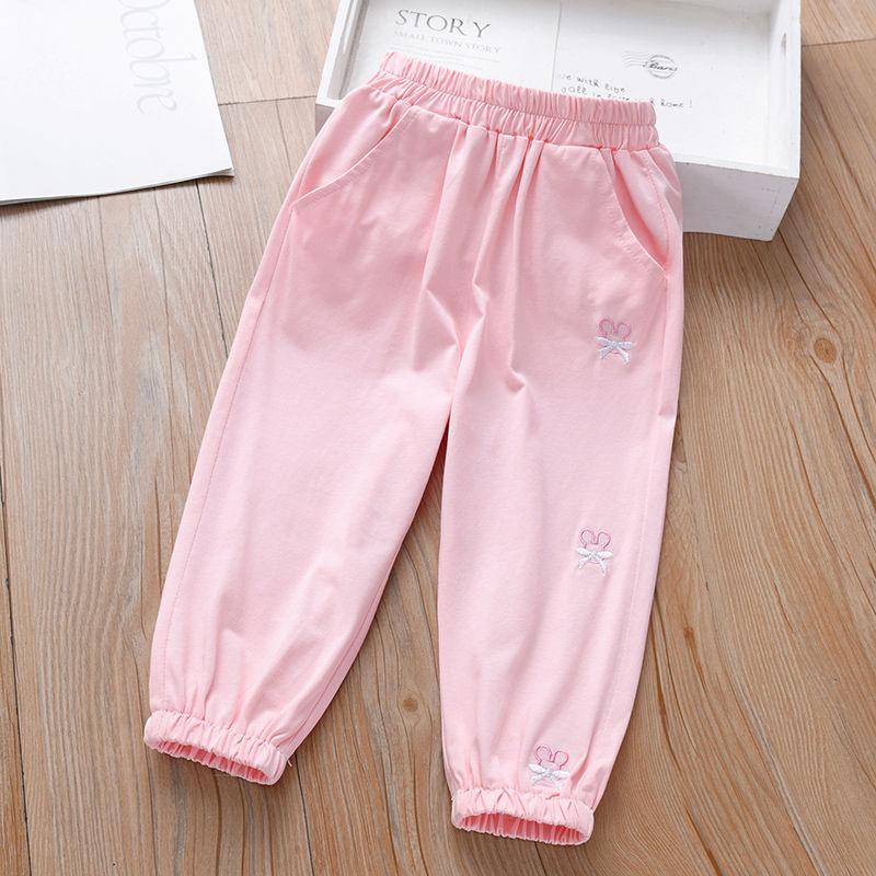 Детские модные брюки Летняя одежда для девочек Принцесса Детские повседневные укороченные брюки Тонкий дизайн для лета