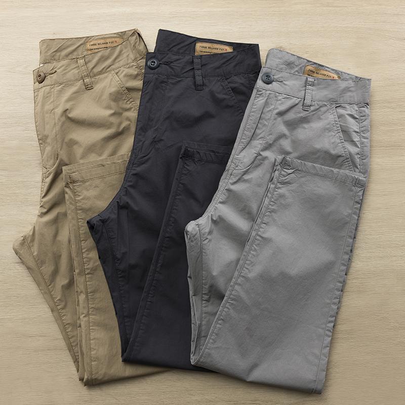 Cotton Casual Small Straight Pants - Spring/Summer, Trendy, All-Match, Nine-Point Length