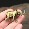 Yousheng Mini Elephant Ornament Retro Solid Alloy Elephant Figurine Desktop Elephant Statue for Car Dashboard Home Office Desk Decor