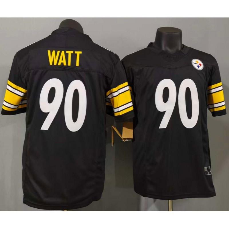 Football Jersey Pittsburgh Steelers 90 T.J. Watt 3rd Generation Embroidered Sports Uniform Team Games