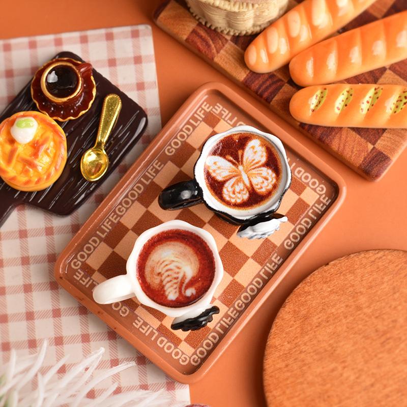 3 шт./набор миниатюрных кукольных домиков с розами, кофейные чашки, напитки, кухня, еда для кукол, аксессуары, игрушка для девочек