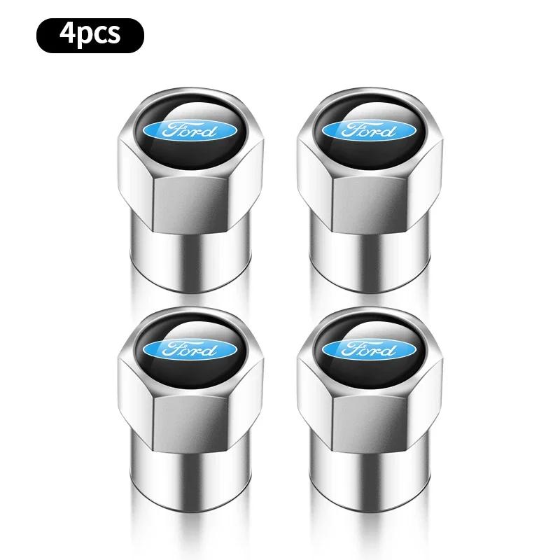 Car Sticker 4pcs Car Wheel Air Valve Stem Cover Caps For Ford Focus Fiesta Ranger Mondeo Escort Falcon Flex S-MAX Kuga Mustang A