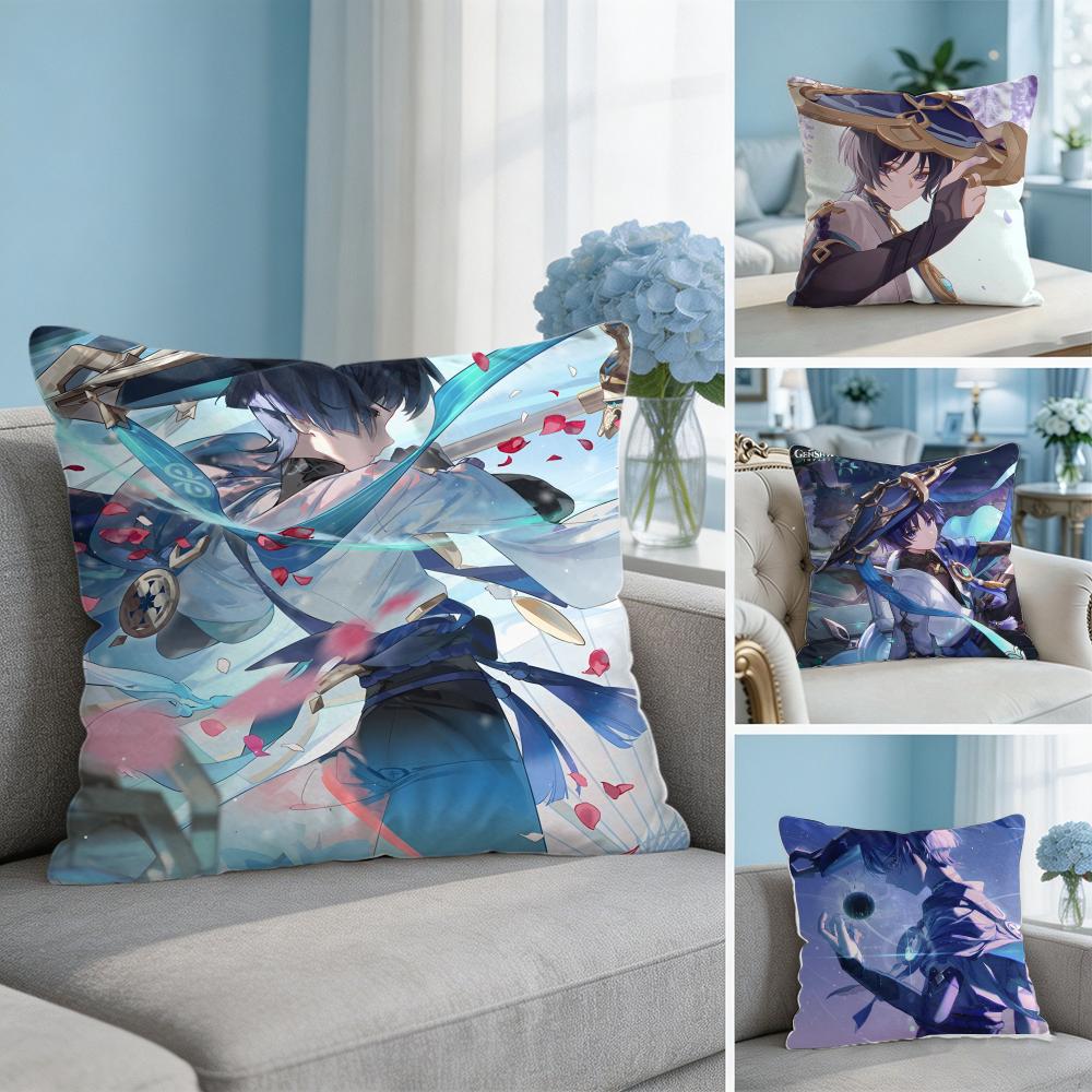 Scaramouche Genshin Impact Cushion Cover Square Pillow Bedroom Sofa Leisure Comfort Living Room Home Decoration X