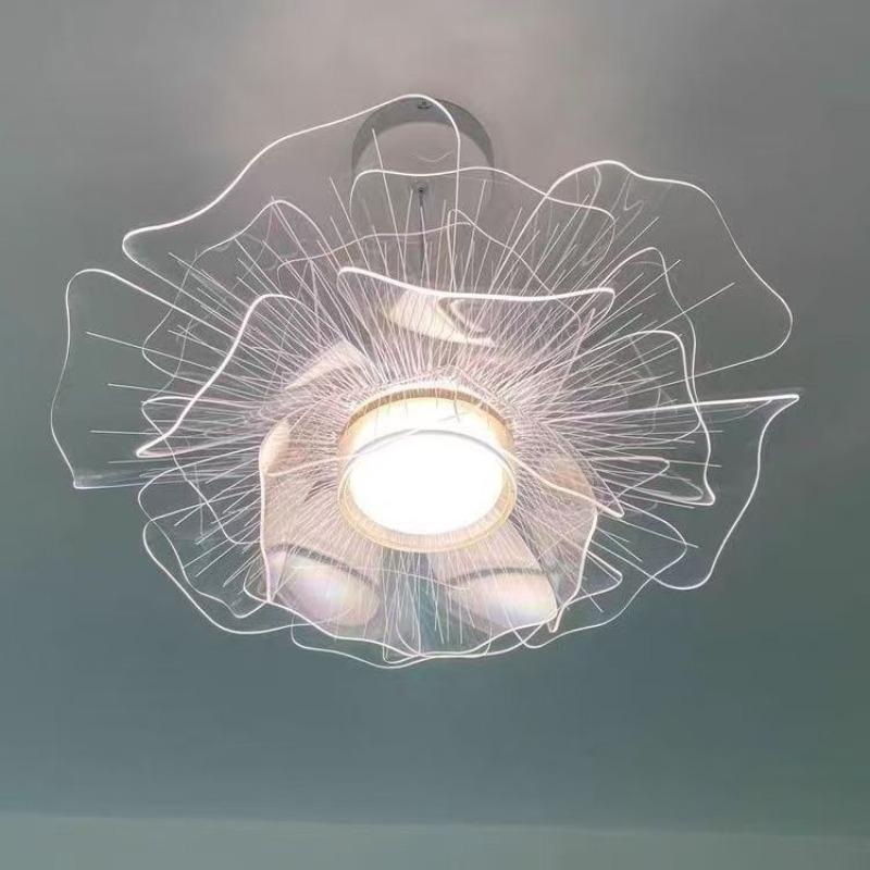 Современная минималистичная люстра для гостиной, креативная лампа-лепесток, лампа для спальни, роскошные лампы