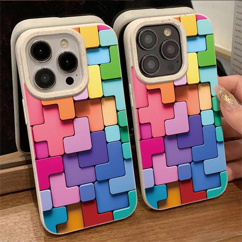 Чехол для iPhone Tetris Силиконовый Чехол для Телефона Подходит Для 13 12 11 14 15 16 Pro Max X XS XR 7 8Plus Продвинутый Ударопрочный Мягкий Чехол