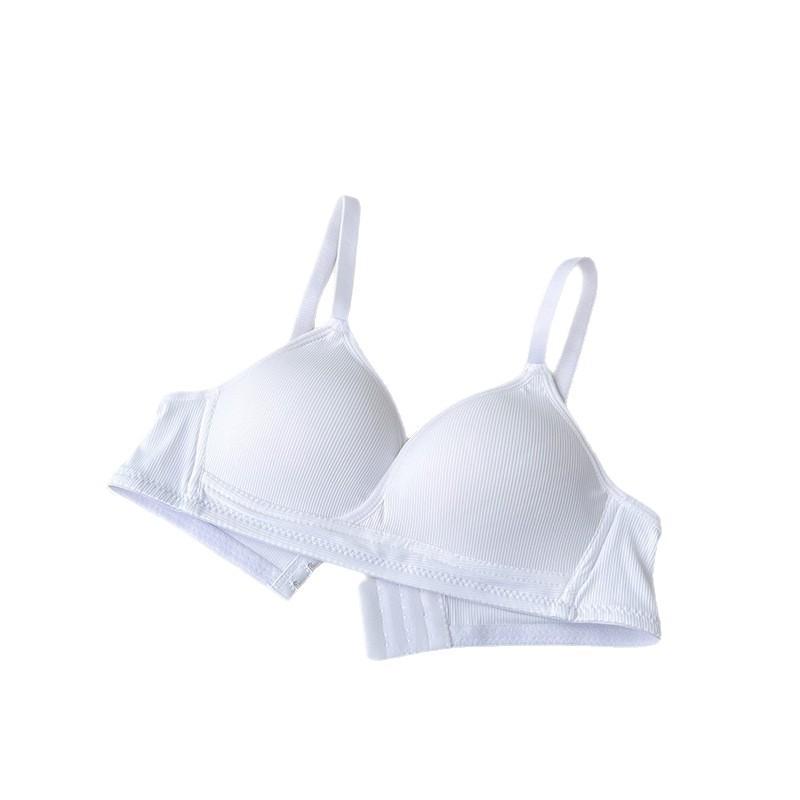 Japanese simple small fresh student high school girl bra no steel ring no trace light and comfortable triangle cup underwear