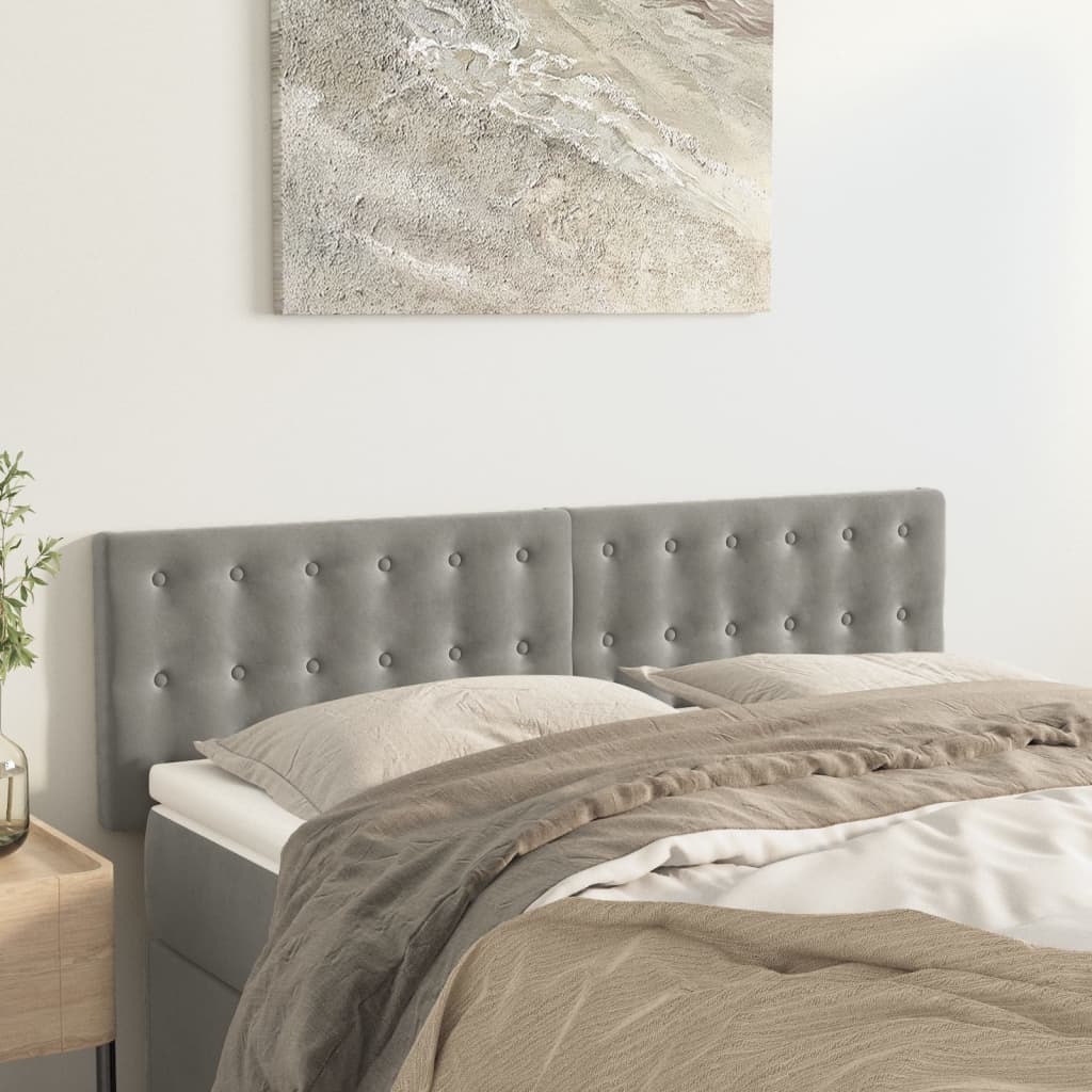 Headboard Light Grey 144 x 5 x 78 88 cm Velvet