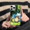 Милый Чехол-Тотторо Серебристый Градиент Плиссированный Волна Воды для IPhone 17 16 15 14 13 12 11 Pro Max