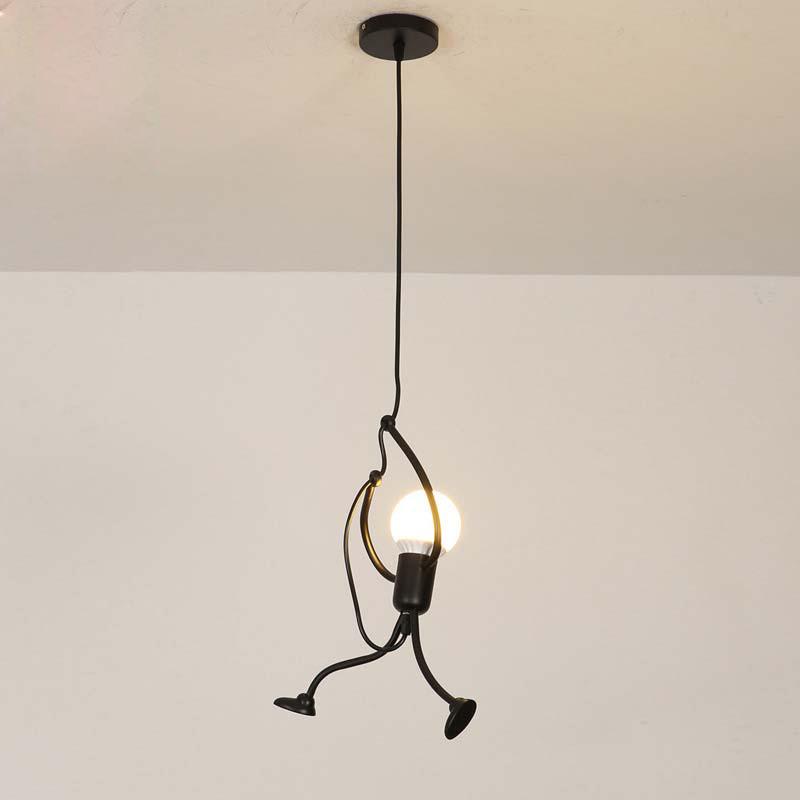Современная очаровательная подвесная люстра, креативная лампа с железными людьми, элегантная вешалка
