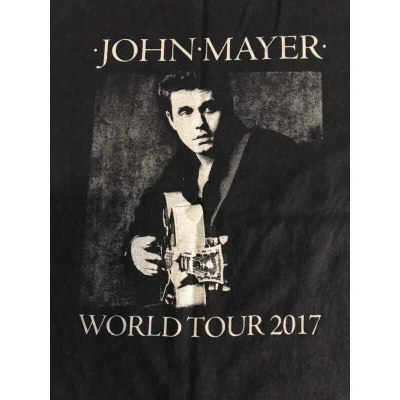 John Mayer World Tour 2017 Short Sleeve Black Unisex Size S to 5X BL1701 Unisex T-Shirt