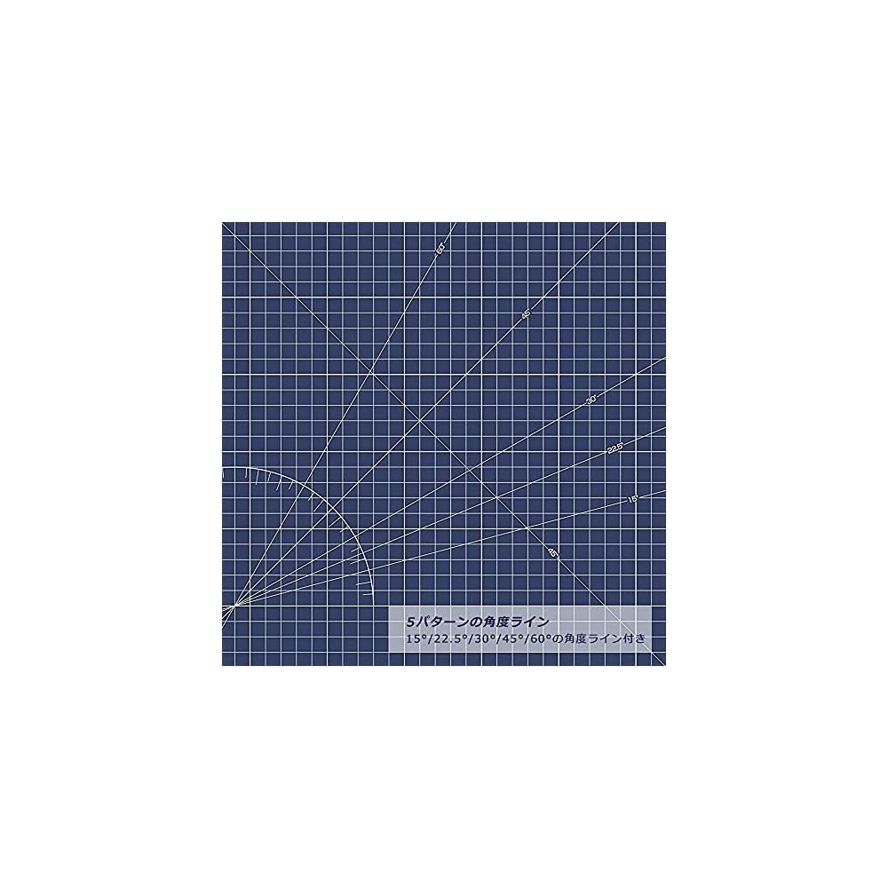 OLFA Rotary Mat A1 620x900x15mm with Grid and Angled Lines, Navy RM-A1-EC Cutting Mat