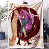 Tangled Rapunzel  Flynn Themed Handdrawn Style Print Fleece Blanket for Adult Quality Cozy Warm Blanket for Travel Picnic Home