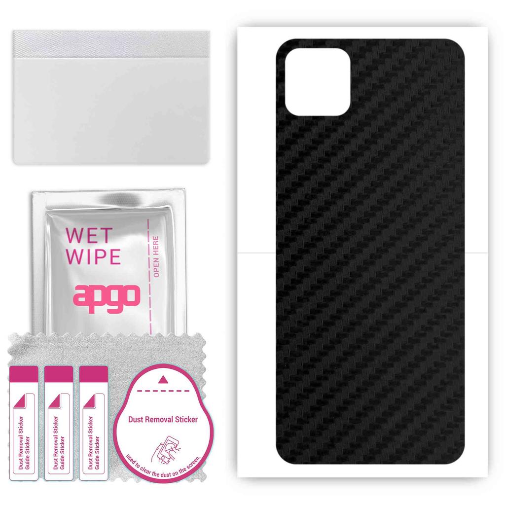 apgo Protective Skin Sticker for the back compatible with Huawei Nova Y60, Wrap Film, Foil, Vinyl - Pattern Carbon Black