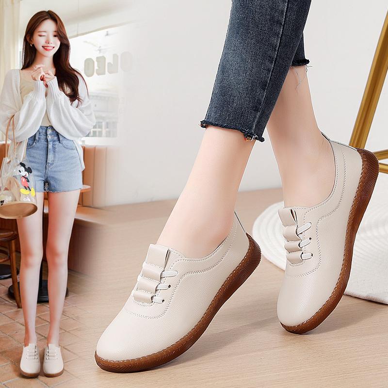 Зимние женские мокасины на меху, кожаная обувь для вождения, удобные туфли на плоской подошве, повседневные лоферы для медсестер, прогулочная минималистичная обувь для беременных для девочек