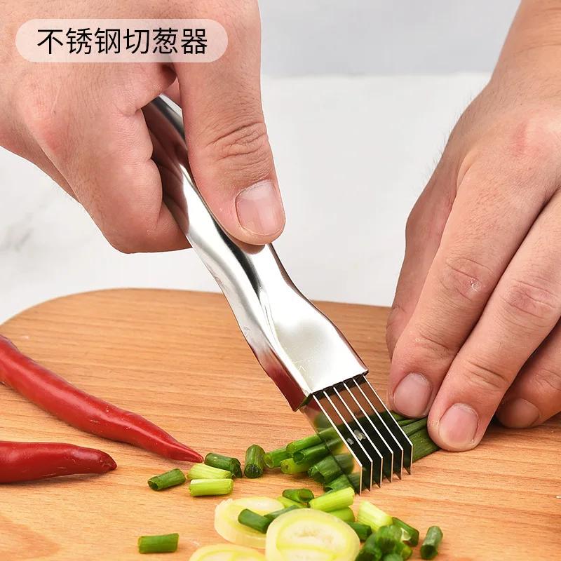 Kitchen Shred Silk The Knife, нож из нержавеющей стали для измельчения зеленого лука, изогнутая ручка, скоростной измельчитель зеленого лука