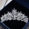 Baroque Rhinestone Crystal Beaded Headband Tiara Bride Crowns Wedding Korean Hair Ornaments Diadem Pageant Prom Crown