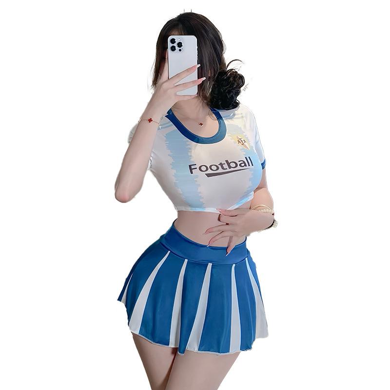 Soccer babe women's swimsuit cheerleading sailor underwear sexy passion seduction cos two-dimensional nightdress