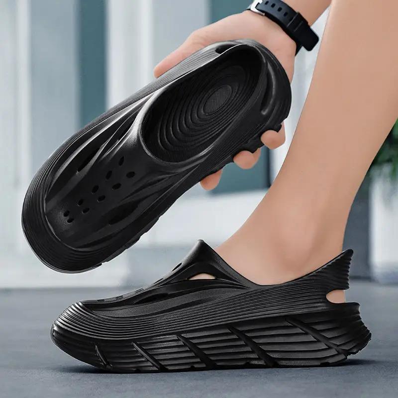 Outdoor Closed Toe with Platform Hole Shoes for Men Beach Big Size New Luxury H Non-slip Buy Breathable 2025 Man Sandals