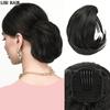 Синтетический короткий парик-булочка с хвостиком и зажимом-гребнем, прическа-булочка на шнурке, парик-булочка для женщин, повседневная одежда