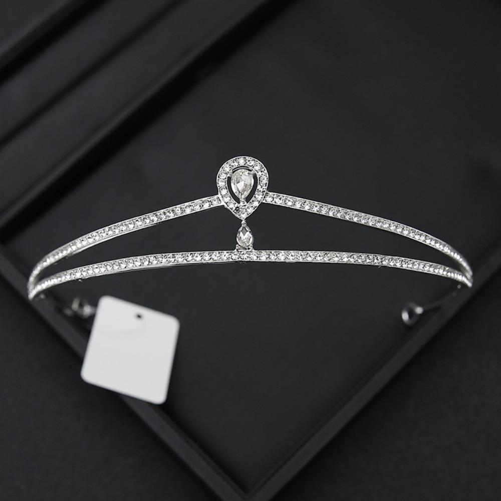 Simple Design Wedding Bride Crown Crystal Rhinestone Princess Crown  Wedding Ceremony