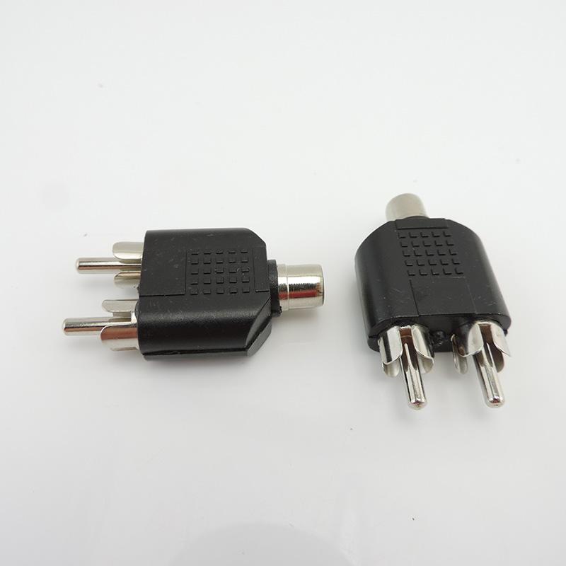 2 RCA Y Splitter Connector AV Audio Video Plug Converter Cable Male Female Plug 2 In 1 Adapter