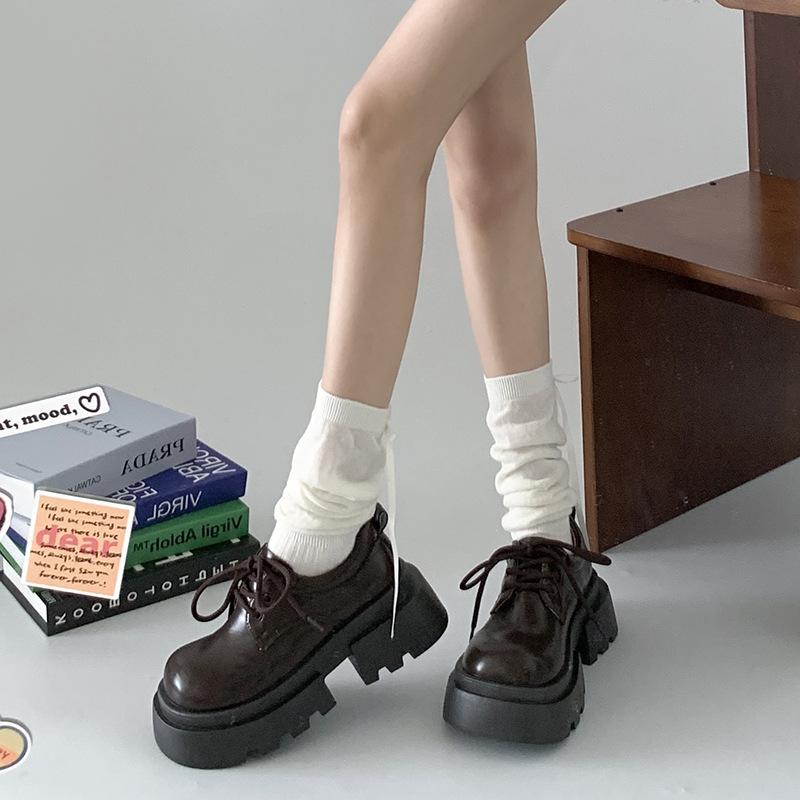 Модные коричневые туфли на платформе с круглым носком в британском стиле, женские кожаные туфли 2025 года, новые осенние универсальные туфли в стиле ретро