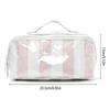 Cosmetic Bag with Color Block Stripes Design Large Capacity for Travel Portable Storage