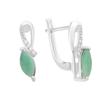 Silver Earrings with Natural Emerald 1.189ct, Cubic Zirconia (2163459)