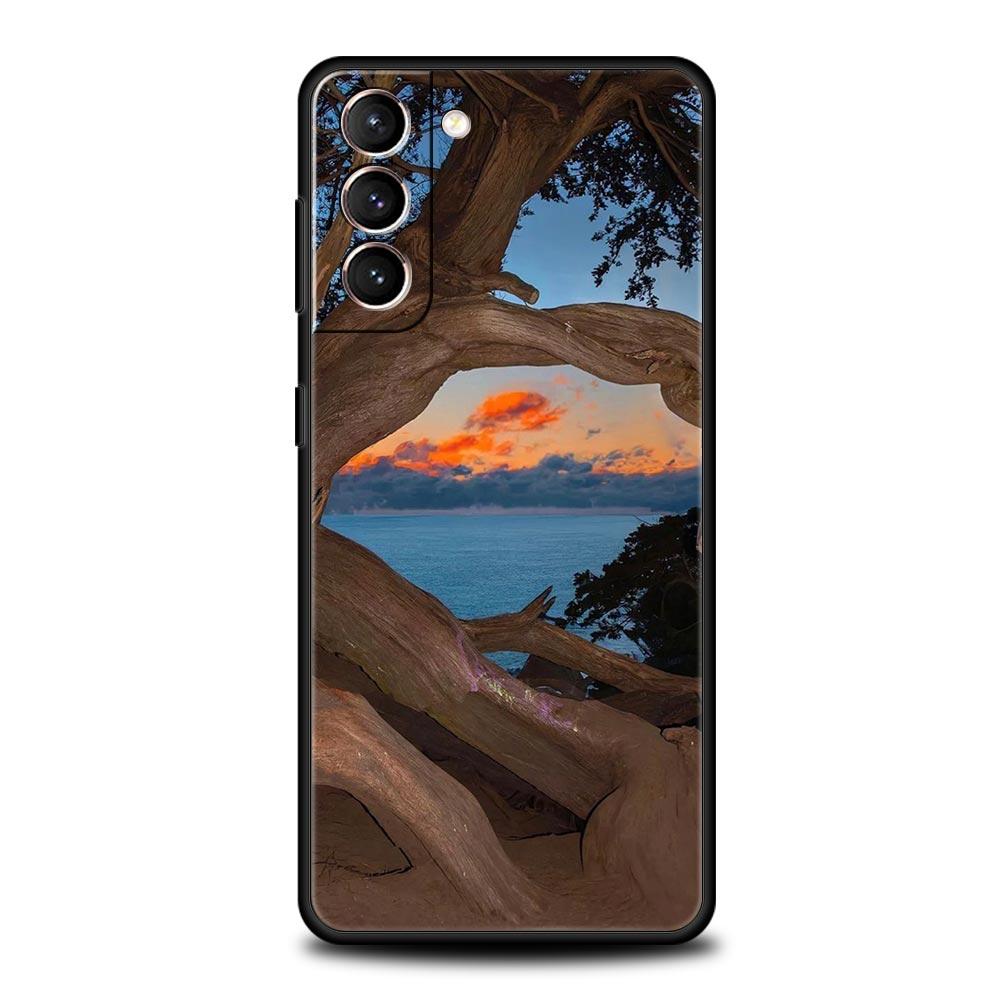 Cute Art Pretty Indie Hot Pink Phone Case For Samsung Galaxy S24 S23 Ultra S22 S21 S20 FE 5G S10 S10E S9 Plus S8 Black Cover