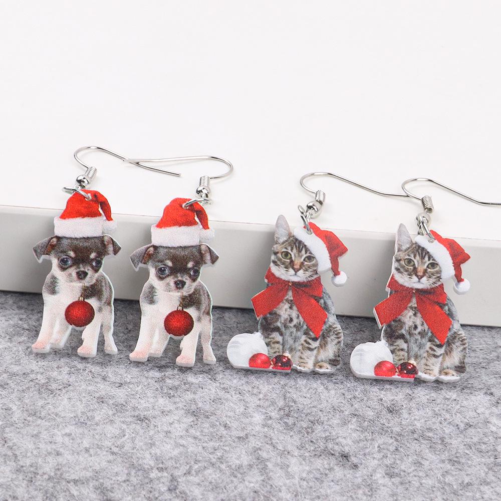 Festive Cartoon Christmas Earrings: Cute, Creative Ear Hooks for a Fun Holiday Atmosphere
