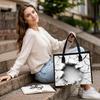 Crack Pattern Tote Bag Large Capacity Casual Handbag for Daily Use